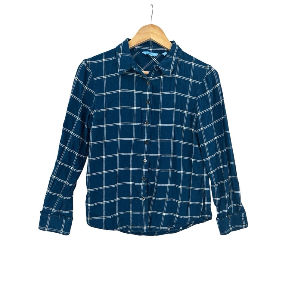 Draper James Plaid Button Up Shirt Womens Size‎ 4 Outdoors Trails Hiking Camping